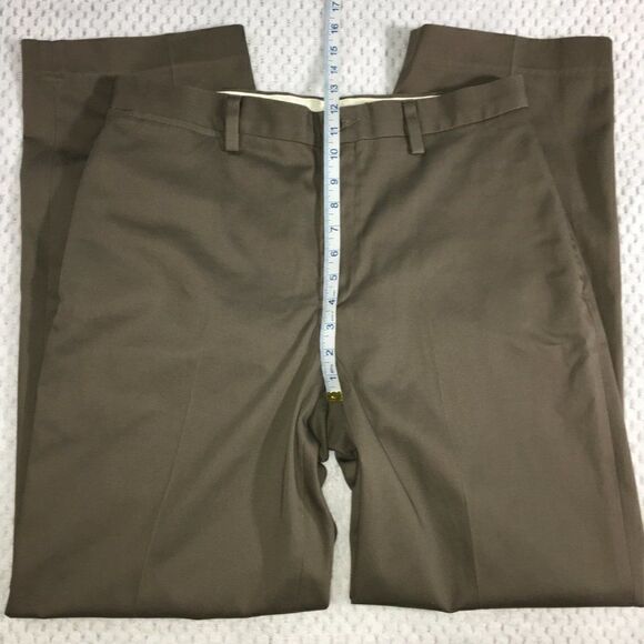 Eddie Bauer Dress Pants Brown Flat Front Classic Fit 34x34 - Picture 7 of 9